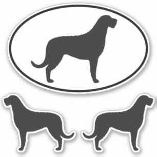 Adesivo Irish Wolfhound Dog Silhouettes Vinyl Sticker Set