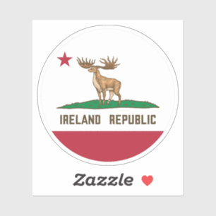 Adesivo Irlanda República da Irlanda Elk Flag Giant Deer