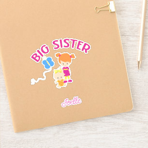 Adesivo Irmã Grande com Vinheta Personalizada da Irmã Bebê