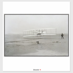 Adesivo Irmãos Wright Flyer Primeiro Vôo Avião Aviação