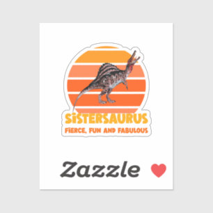 Adesivo Irmãs Engraçadas Dinossauro Irmã Humor Design