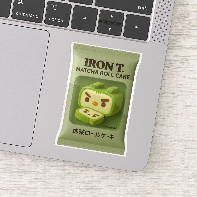 Adesivo Iron T. Matcha Roll Cake: Japanese Snack Art (Detalhe)