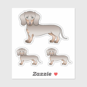 Adesivo Isabella E Tan Short Hair Dachshund Cartoon Dog