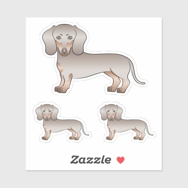 Adesivo Isabella E Tan Short Hair Dachshund Cartoon Dog (Folha)
