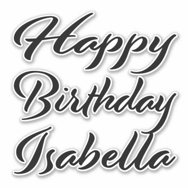 Adesivo Isabella Name Vorname black Sticker Geburtstag (Frente)