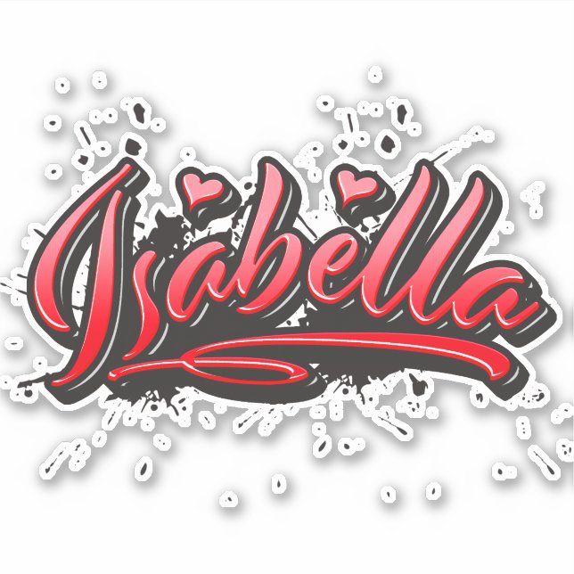 Adesivo Isabella red Heart Graffiti Aufkleber Sticker (Frente)