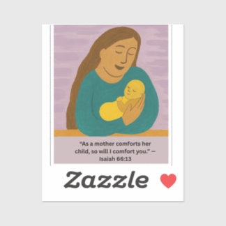 Adesivo Isaiah 66:13 Comforting Mother and Baby Postcard