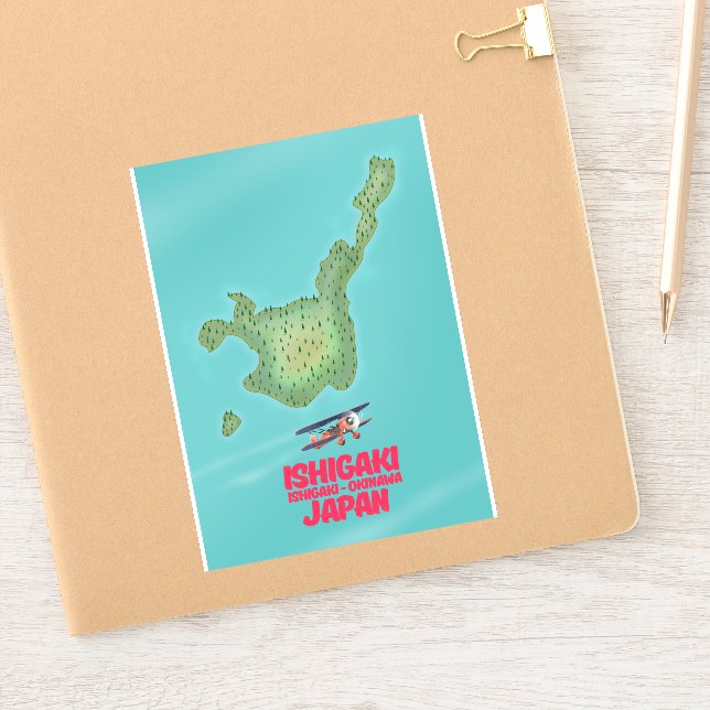 Adesivo Ishigaki Okinawa, mapa do Japão (Notebook)