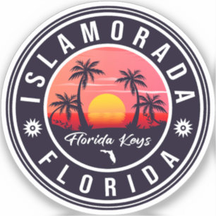 Adesivo Islamorada Florida Retro Sunset Beach Souvenir 60