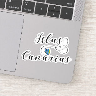 Adesivo Islas Canarias, Canary Flag Heart,