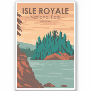 Adesivo Isle Royale National Park Michigan Retro