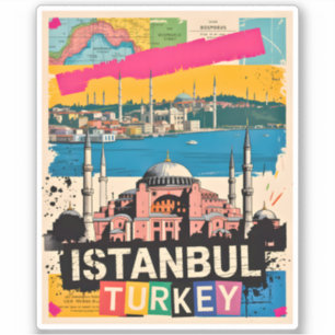 Adesivo Istambul Turquia Hagia Sophia Arte Pop Retro Viage