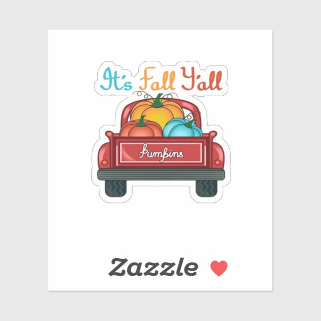 Adesivo It’s Fall Y’all Pumpkin Red (Folha)