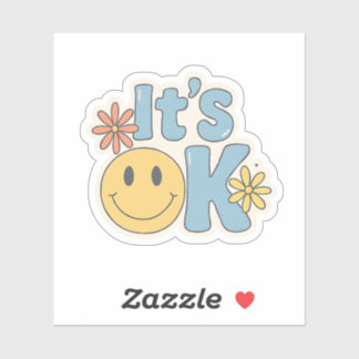 Adesivo It’s OK – Cute Retro Aesthetic Sticker with Smiley