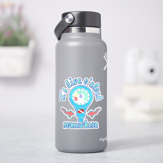 Adesivo It's Dive o'Clock Somewhere Scuba Diving Sticker (HidroFlask)