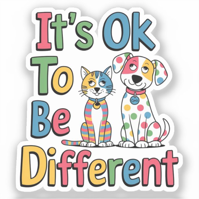 Adesivo It's ok to be different (Frente)
