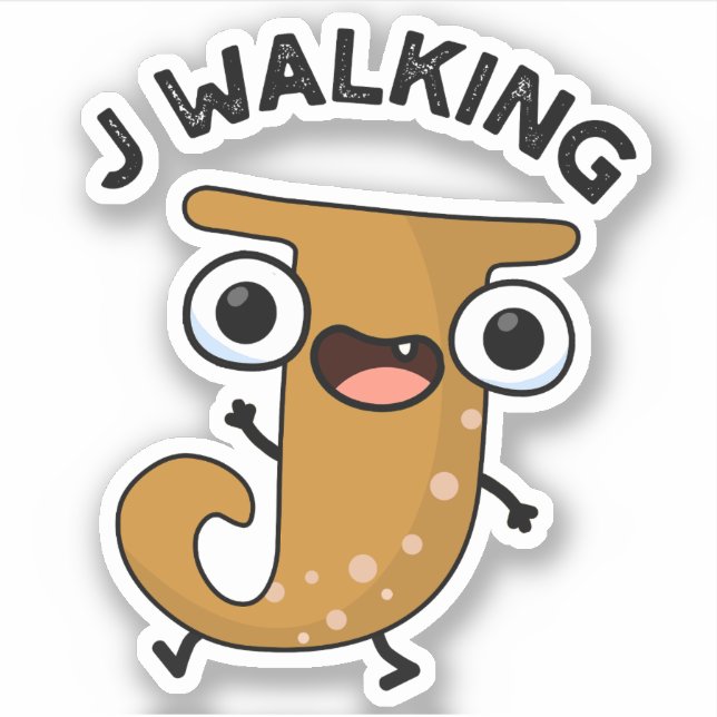 Adesivo J Walking Funny Alphabet Pun (Frente)