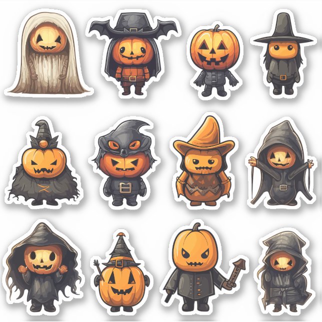 Adesivo Jack-O-Lantern Goblins Halloween Stickers (Frente)