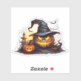 Adesivo Jack-o-lanterno antropomórfico