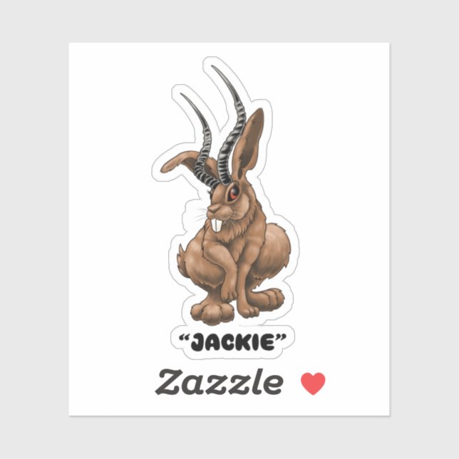 Adesivo Jackalope "Jackie" (Folha)