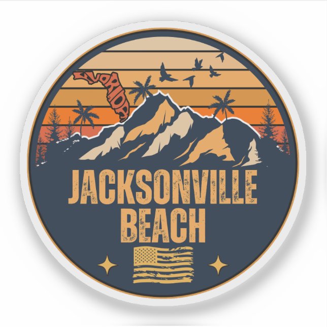 Adesivo Jacksonville Beach, Flórida  (Frente)