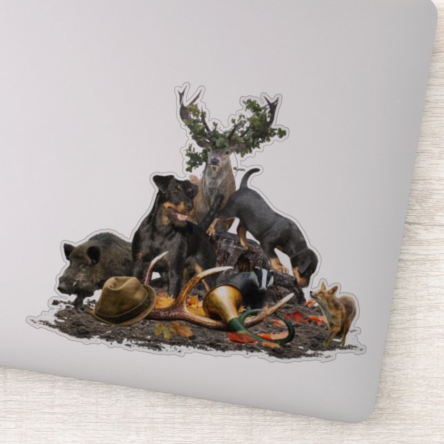 Adesivo Jagdterrier, Caça alemã Terrier (Detalhe)