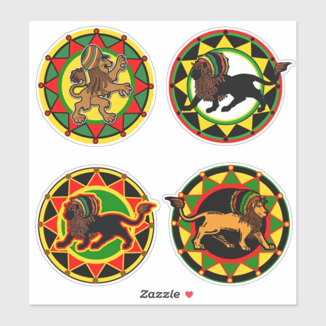 Adesivo Jah King Rasta Lion Collection 2 Art Stickers (Folha)