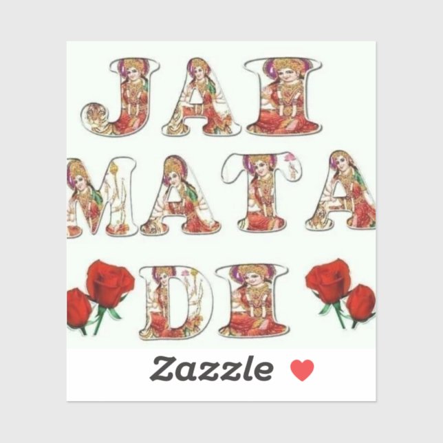 Adesivo Jai Mata Di - Abençoações da Mãe Divina (Folha)