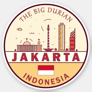 Adesivo Jakarta Indonesia Skyline Emblem