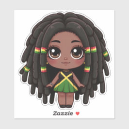 Adesivo Jamaican Girl com Dreadlocks