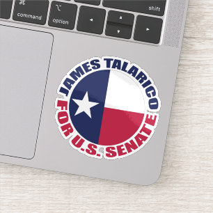 Adesivo James Talarico para laptop com a bandeira do Texas