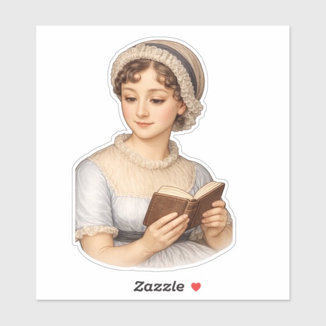 Adesivo Jane Austen lendo  (Folha)