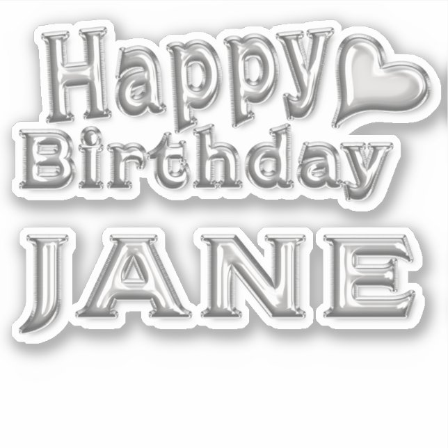 Adesivo Jane Happy Birthday silver Aufkleber Sticker (Frente)