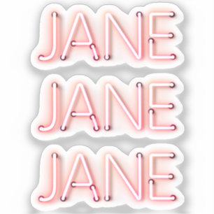 Adesivo Jane Name in Glowing Neon Lights x3
