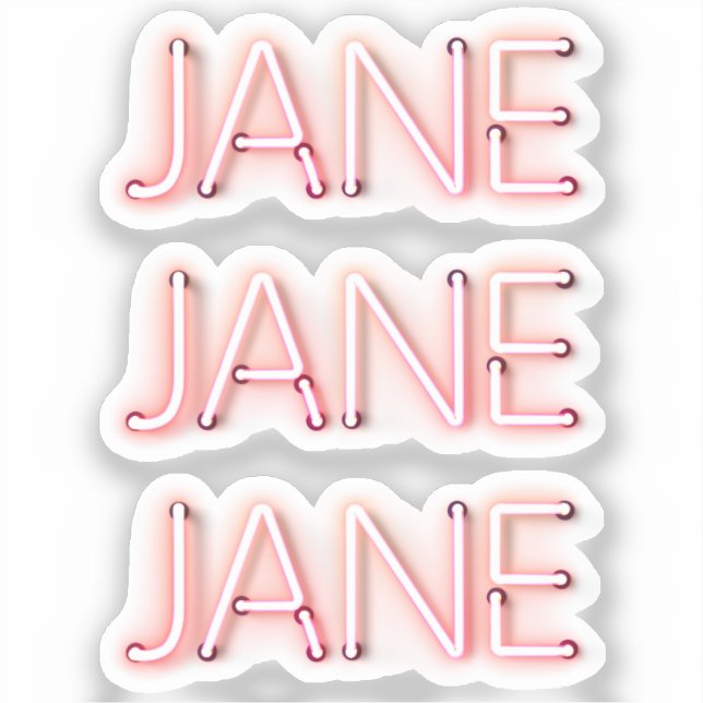 Adesivo Jane Name in Glowing Neon Lights x3 (Frente)