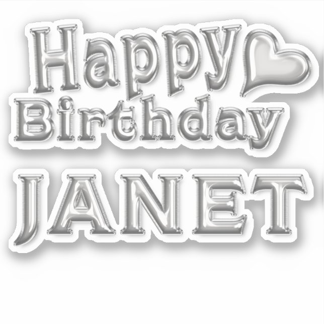 Adesivo Janet Happy Birthday silver Aufkleber Sticker (Frente)