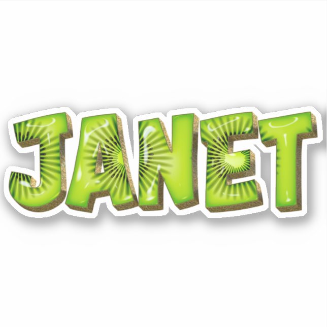 Adesivo Janet Name Kiwi Design Aufkleber Sticker (Frente)