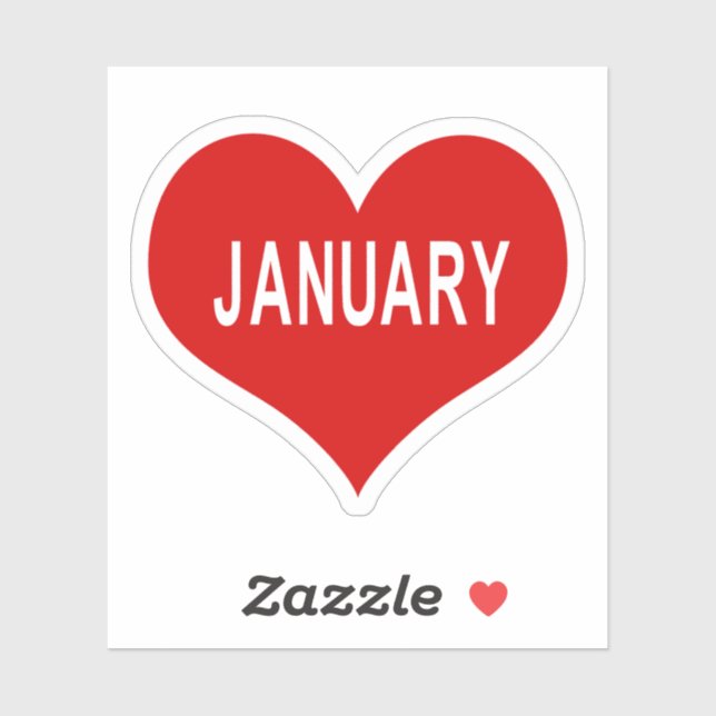 Adesivo JANUARY Red Love Heart Vinyl Sticker (Folha)