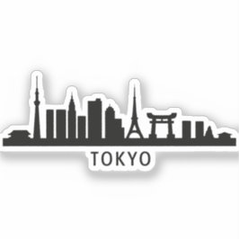 Adesivo Japan Cityscape Travel | Tokyo Skyline Silhouette