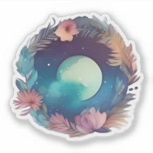 Adesivo Jardim Celestial: Terra Floral Moonlit