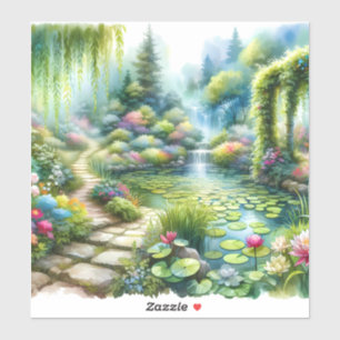 Adesivo Jardim da Cachoeira Encantada Lagoa de Lírios