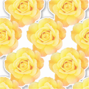 Adesivo Jardim das Flores Rosa de Padrões Amarelas