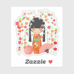 Adesivo Jardim de Bonecas Kokeshi