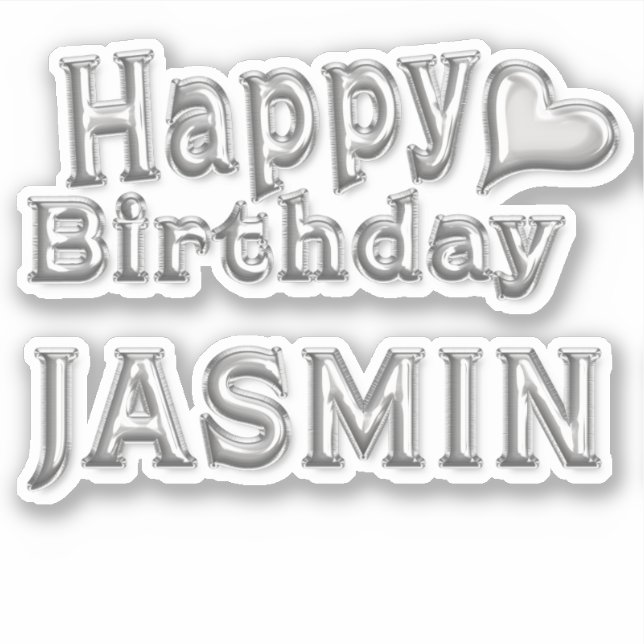 Adesivo Jasmin Happy Birthday silver Aufkleber Sticker (Frente)