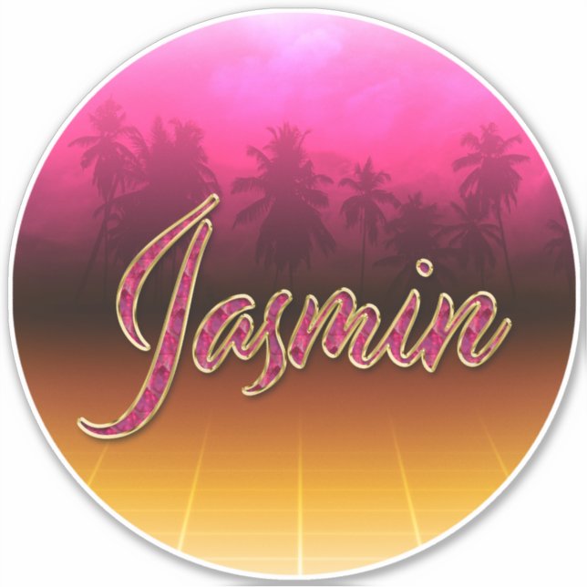 Adesivo Jasmin Vorname Name golden pink Aufkleber Sticker (Frente)