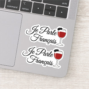 Adesivo Je Parle Francais eu falo a boina do vidro de
