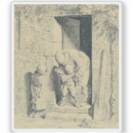 Adesivo Jean-François Millet - La Précaution Maternelle