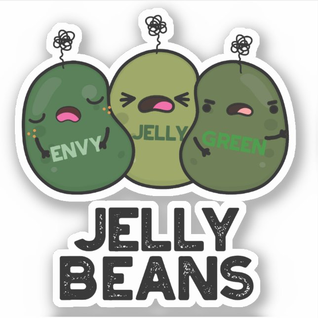 Adesivo Jelly Beans Engraçados Candy Candy Pun (Frente)