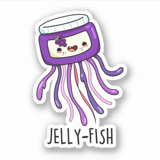 Adesivo Jelly Jar Pun Engraçado Jelly (Frente)