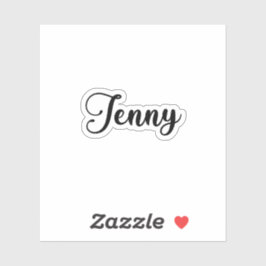 Adesivo Jenny Name - Caligrafia manuscrita